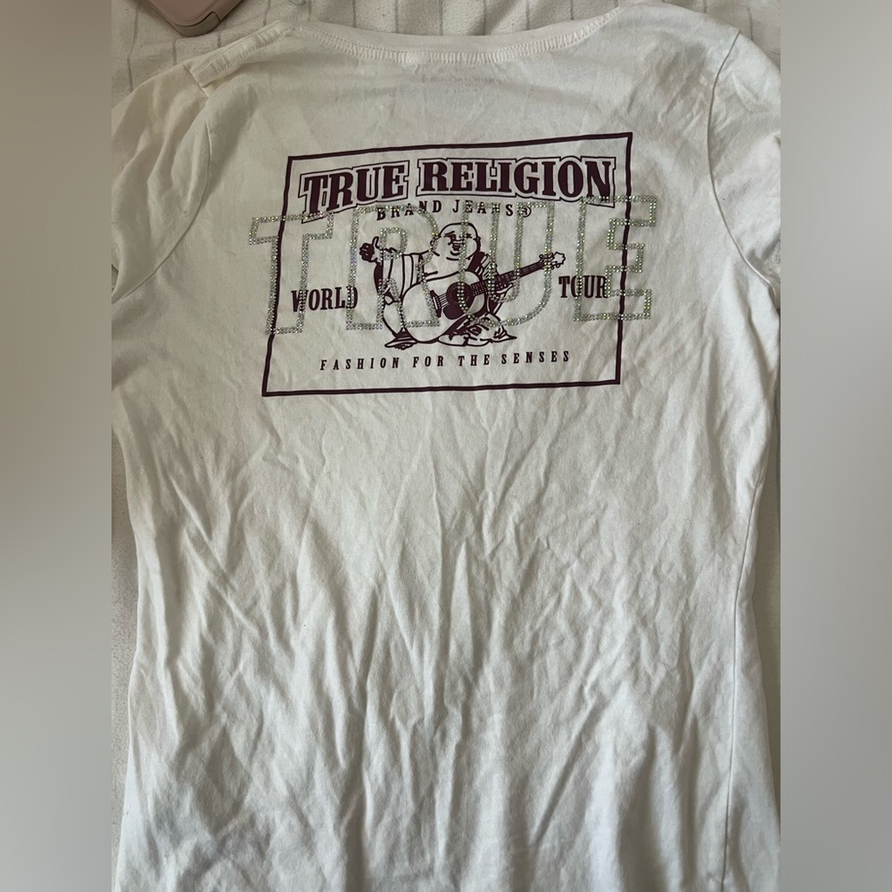 True Religion White Long Sleeve Tee